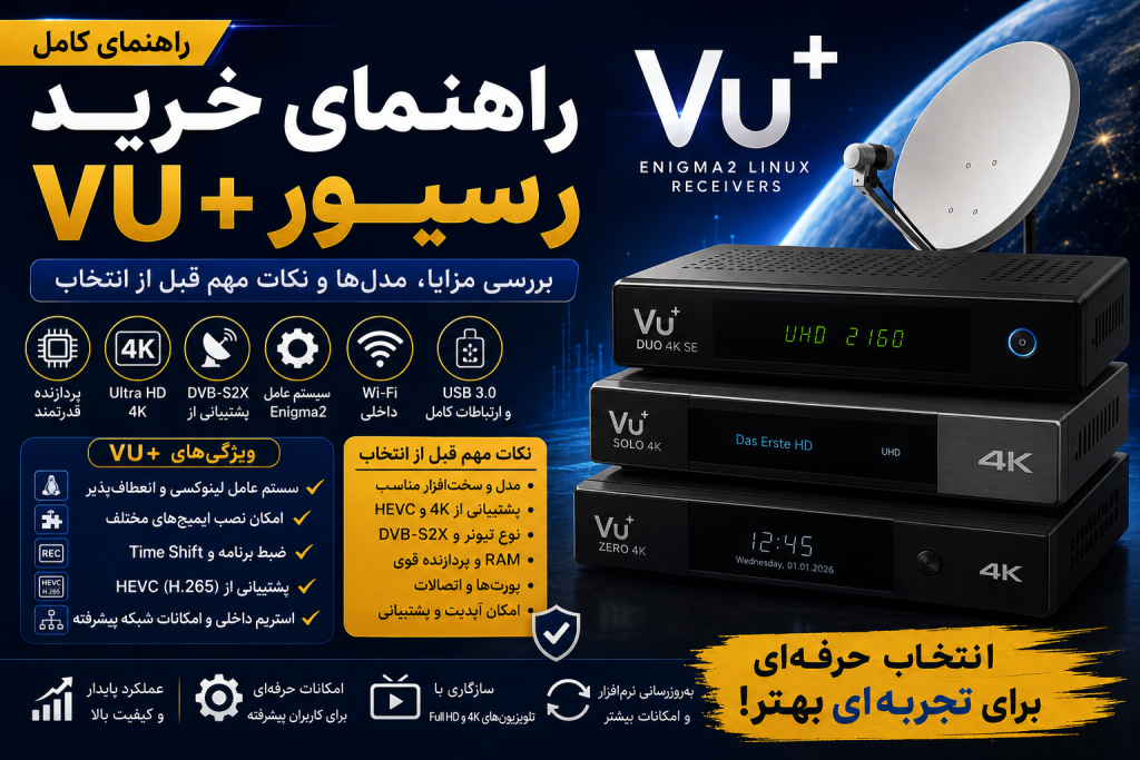 راهنمای خرید رسیور VU+ و بررسی امکانات رسیورهای لینوکسی