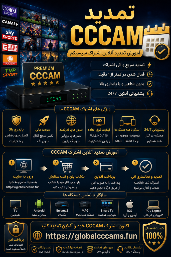 تمدید CCCAM و آموزش تمدید آنلاین اشتراک سیسیکم